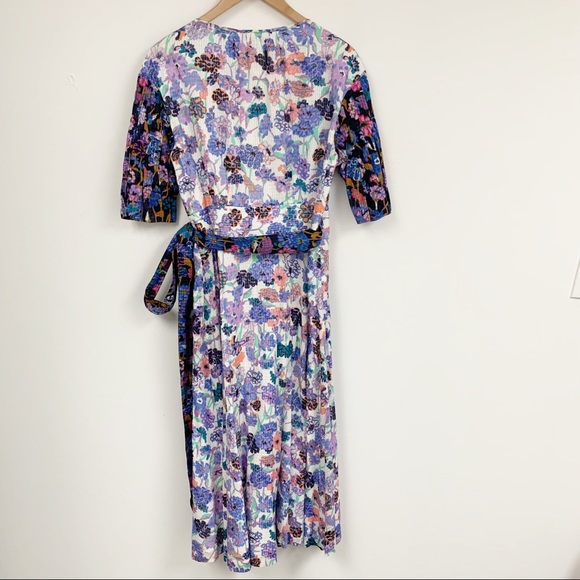 Tanya Taylor wrap cotton floral Frida Dress Sz 8 NWT - Picture 4 of 9
